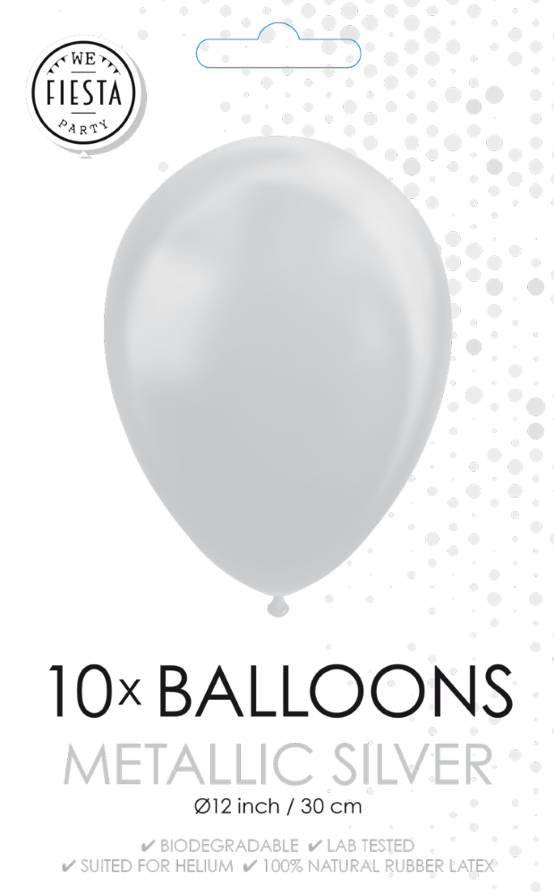 Afbeelding van Ballonnen 10st. Zilver Metallic
