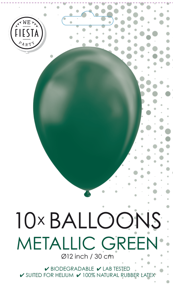 Afbeelding van Ballonnen metallic groen 10 st.