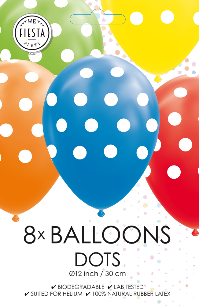 Afbeelding van Ballonnen 8stk. Dots