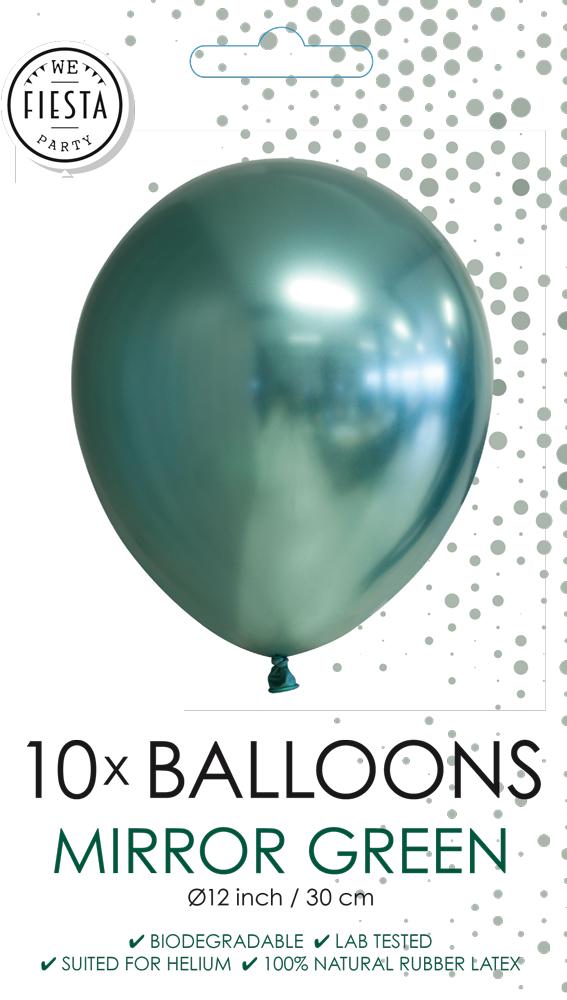 Afbeelding van Ballonnen chrome Groen 10 stk.