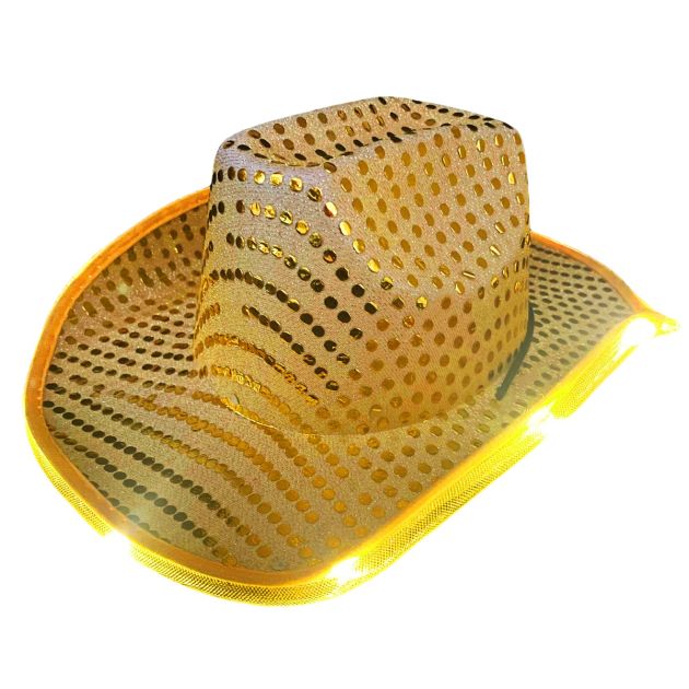 Afbeelding van Cowboy hoed goud Light up