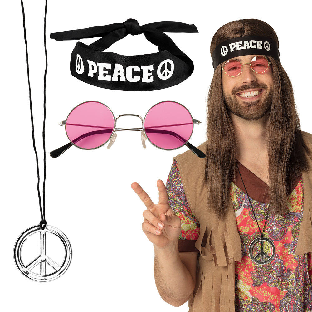 Afbeelding van Set Peace (hoofdband, partybril en ketting)