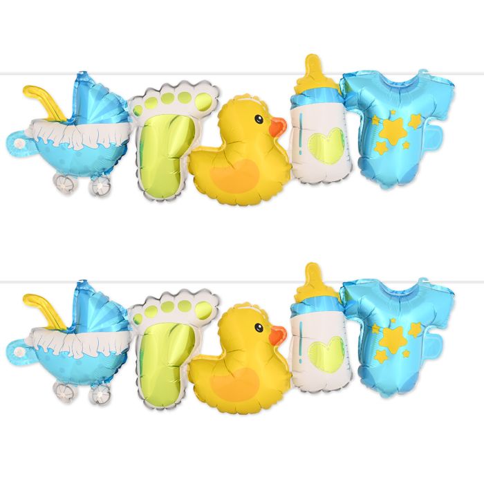 Afbeelding van Baby Boy balloon streamer met helium