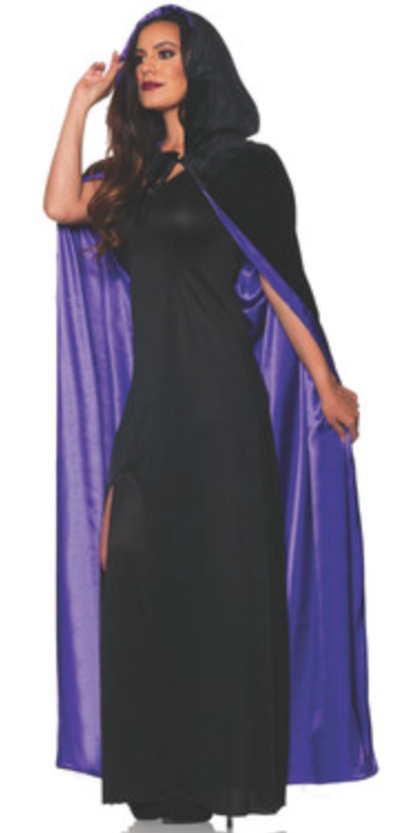 Afbeelding van Velvet Hooded Cape zwpa