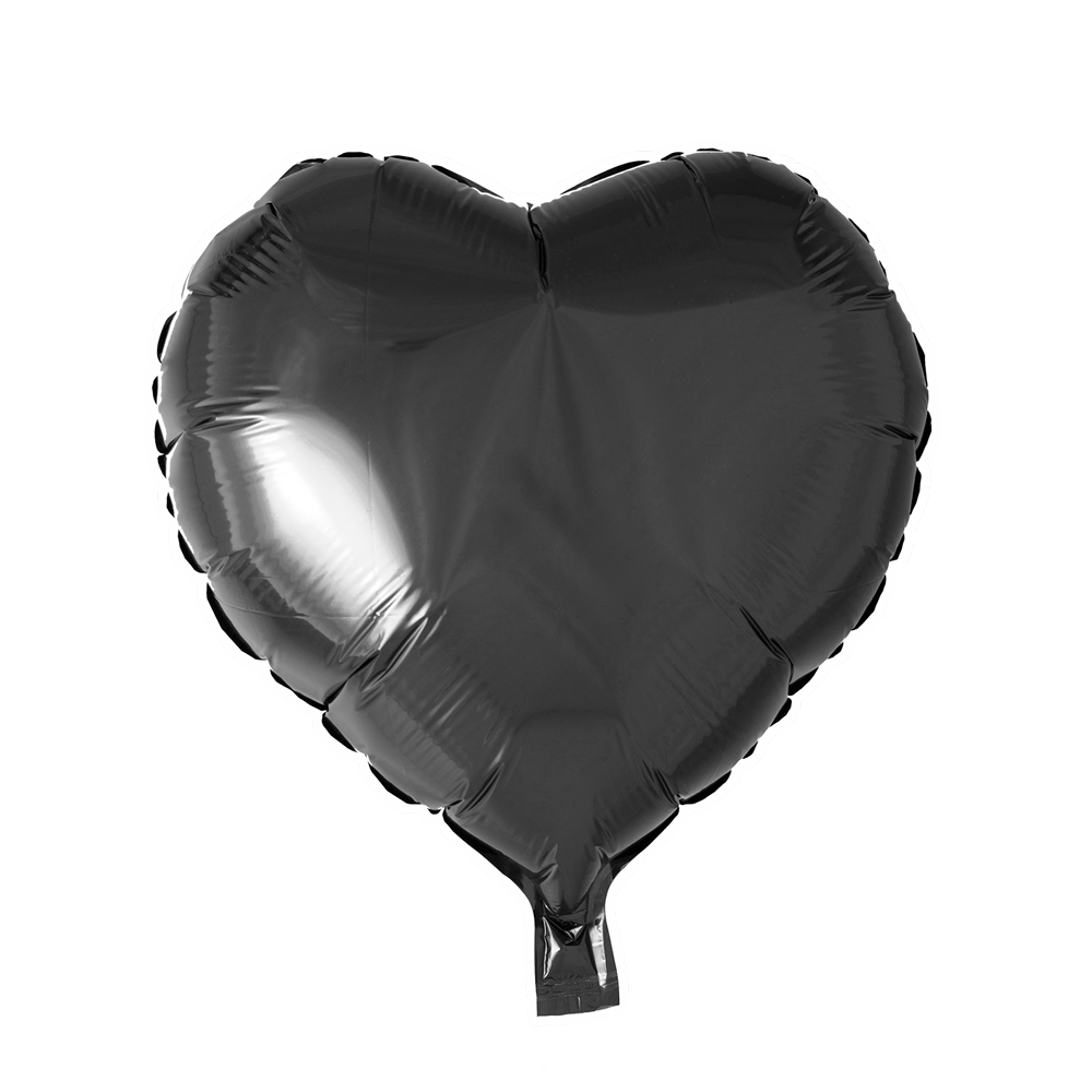 Afbeelding van Folie ballon hart zwart met helium