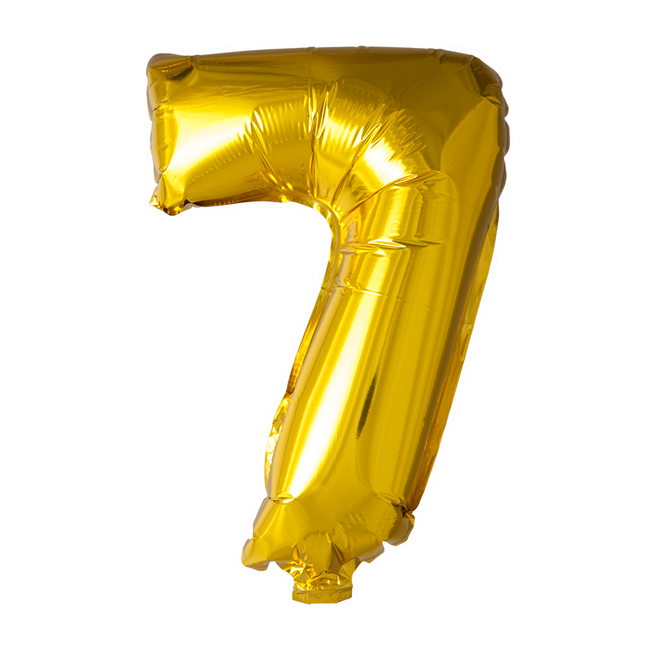 Afbeelding van Foliecijger klein #7 goud met helium