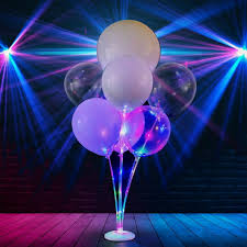 Afbeelding van Ballon decoratie kit met led (zilvergoudzwart) met helium