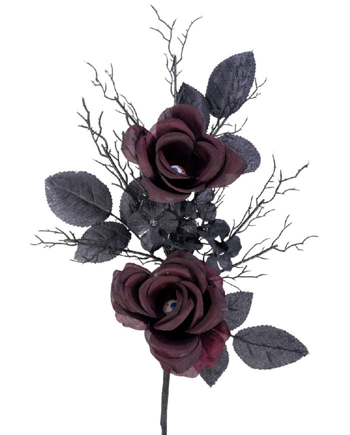 Afbeelding van Bosje bordeaux rozen met ogen