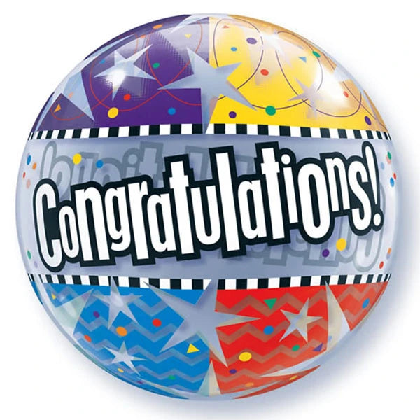 Bubble ballon congratulations met helium