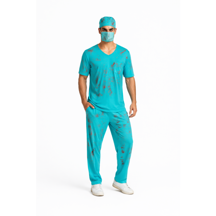Afbeelding van Chirurg Blauw met bloed 4dlg. M