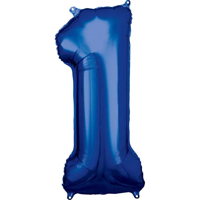 Afbeelding van Cijfer #1 blauw met helium