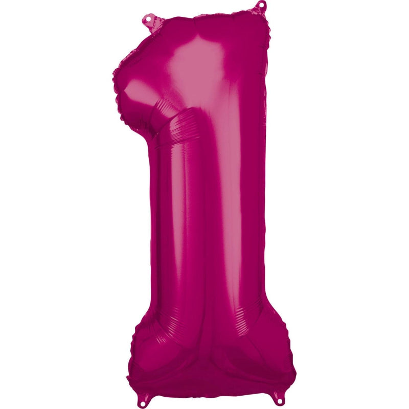 Afbeelding van Cijfer #1 roze met helium