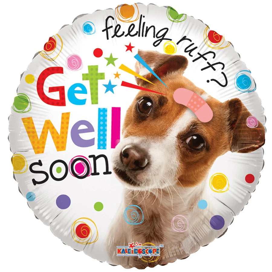 Afbeelding van Folie Get well soon foto hond met helium