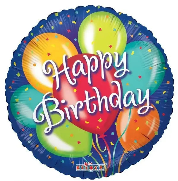 Afbeelding van Folie Happy Birthday blauw ballonnen met helium