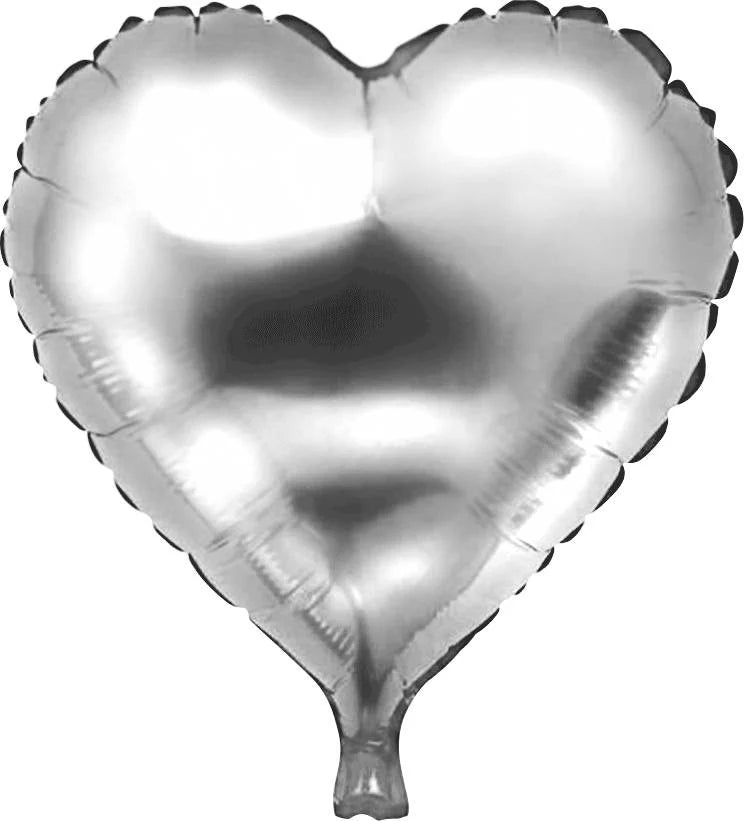 Afbeelding van Folie Hart zilver onverpakt met helium
