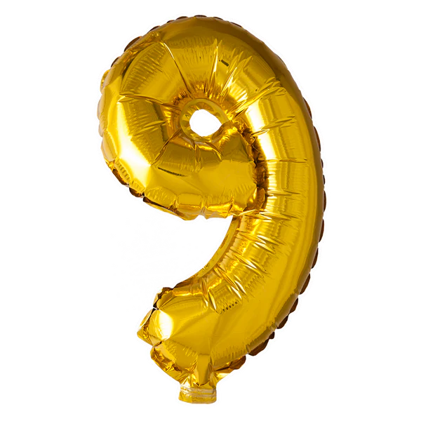 Foliecijfer klein "9"goud