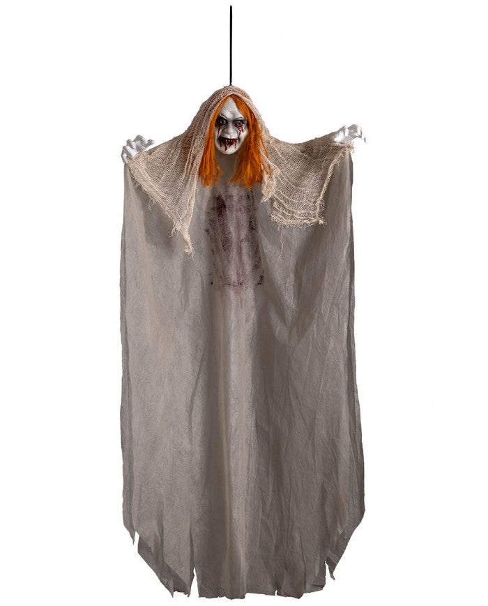 Afbeelding van Hangende Zombie oranje haar 125cm