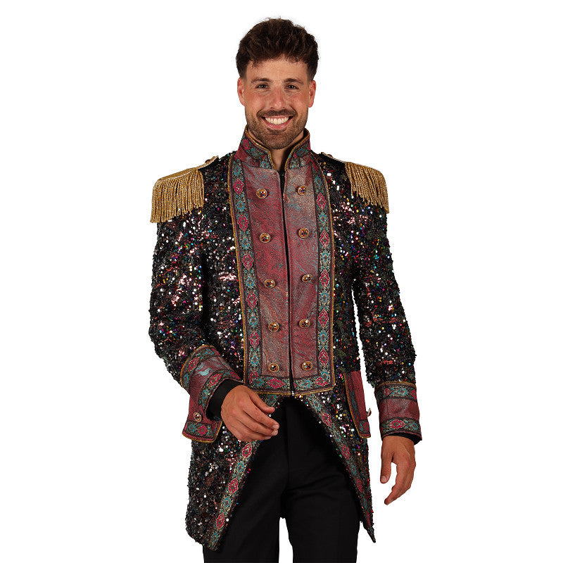 Afbeelding van Heren jas sequin party kleuren mix L