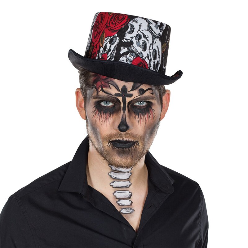 Afbeelding van Hoge hoed Skull & Roses