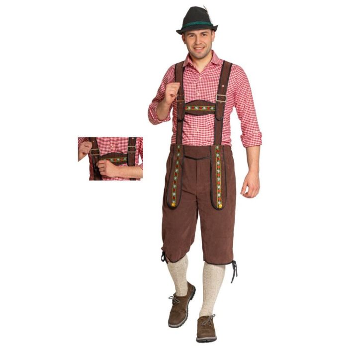 Afbeelding van Lederhose Johann lang donkerbruin M