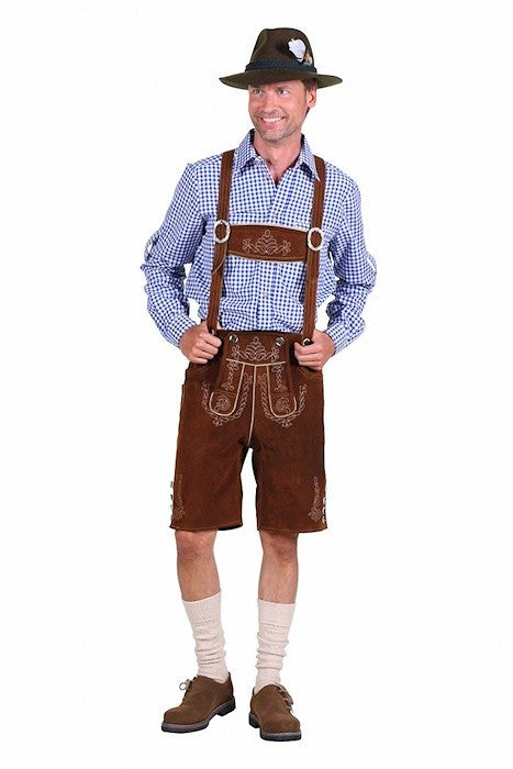 Afbeelding van Lederhose kort Seppi donkerbruin 52