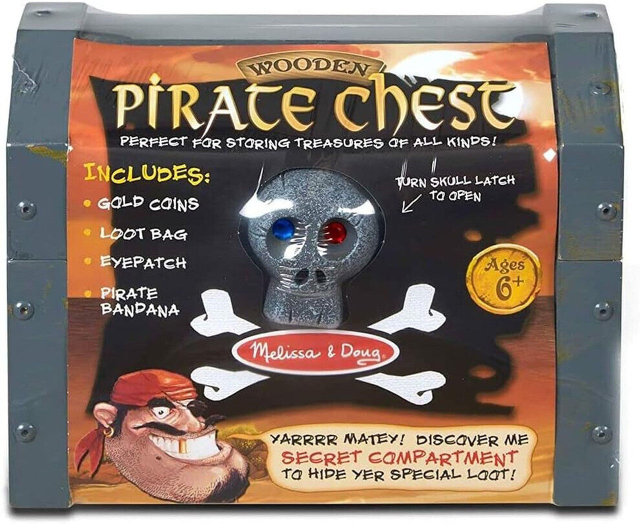 Afbeelding van Wooden pirate chest