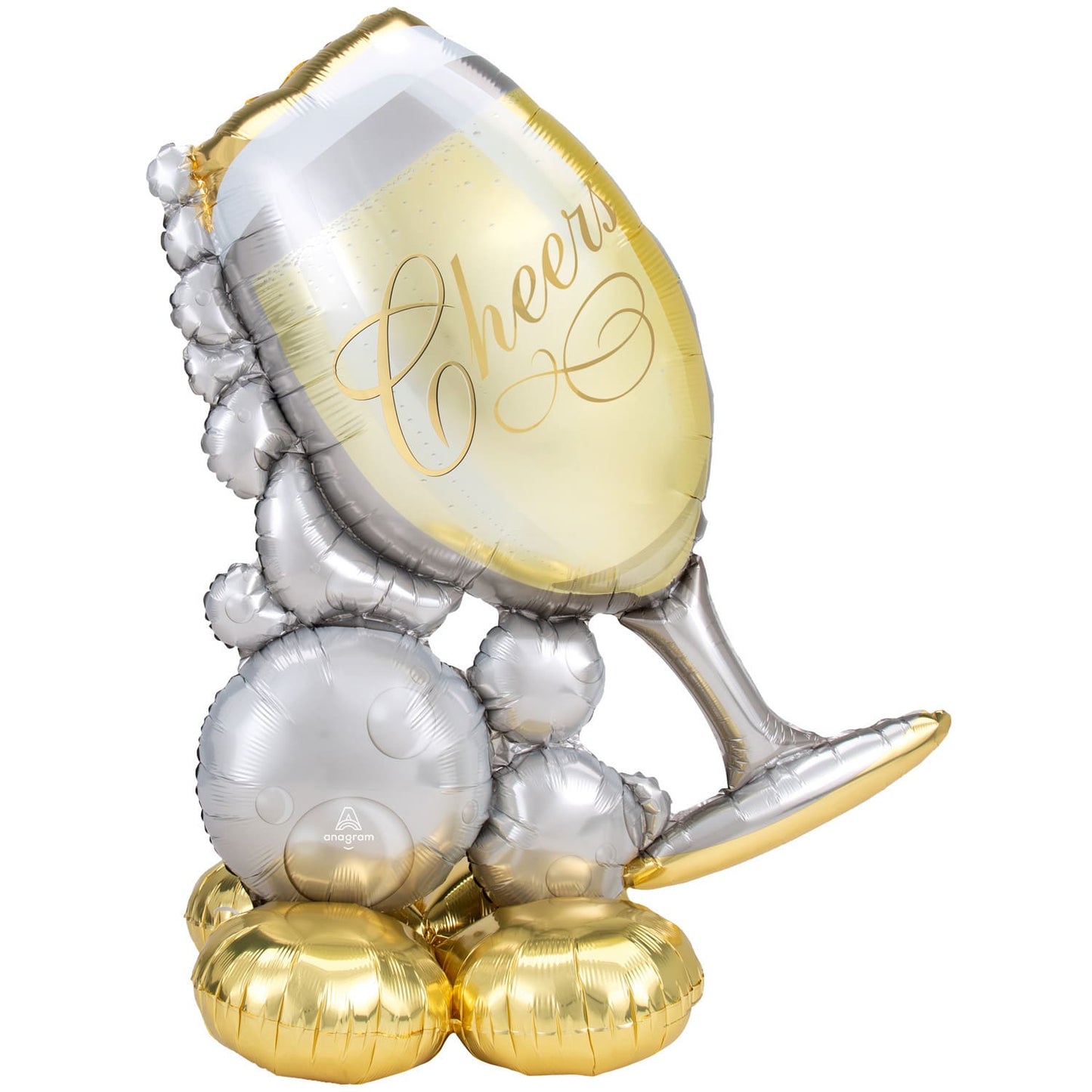Afbeelding van AirLoonz Bubbly Whine Glass Cheers met helium