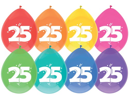 Afbeelding van Ballonnen 25 jaar (��30cm, 8st)