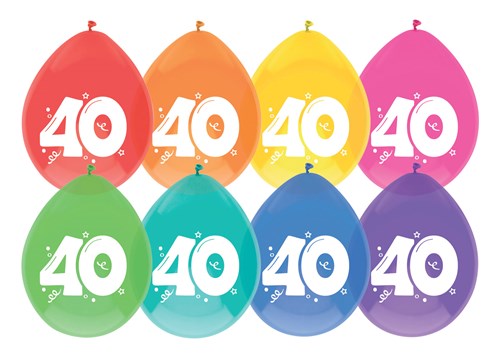 Afbeelding van Ballonnen 40 jaar (��30cm, 8st)
