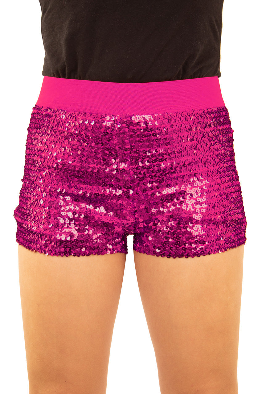 Afbeelding van Hotpants Pailletten pink LXL