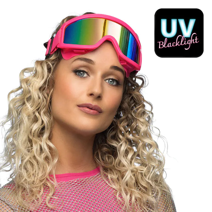 Afbeelding van ski bril neon roze