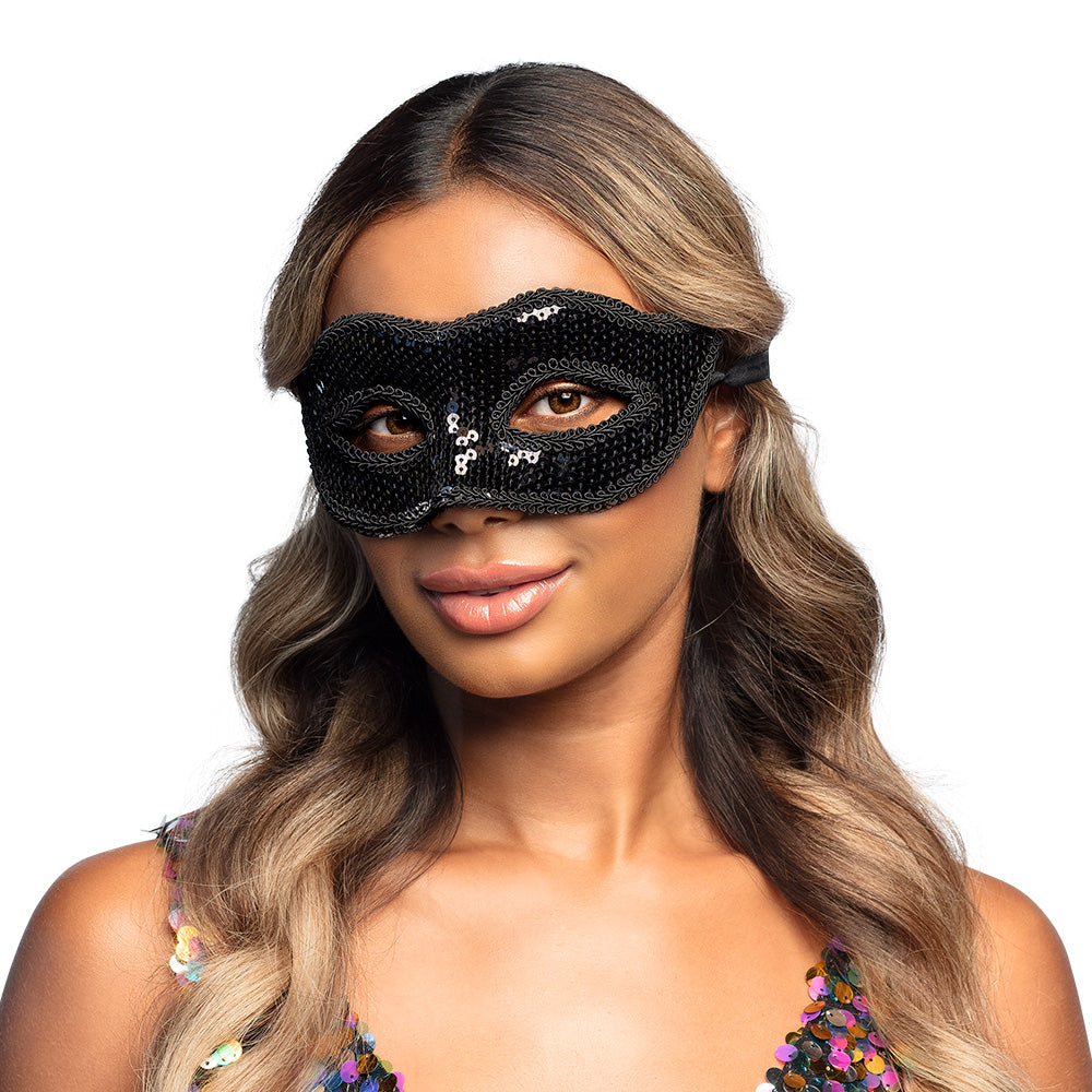Afbeelding van Oogmasker Venice sequins zwart