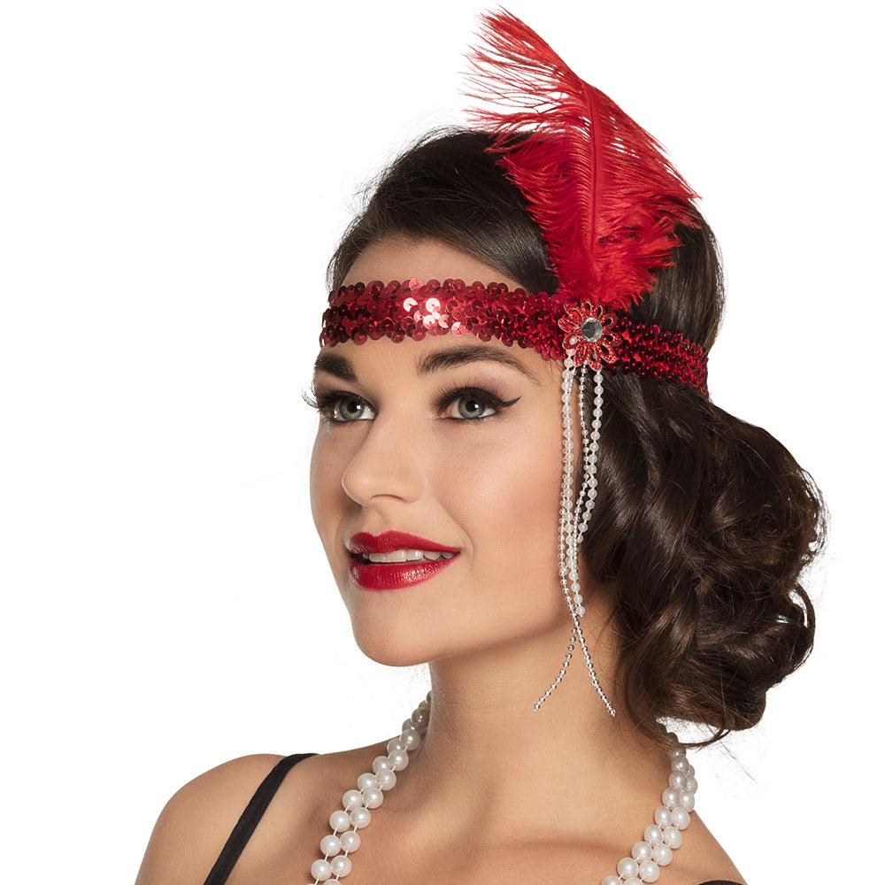 Afbeelding van Hoofdband Flapper rood