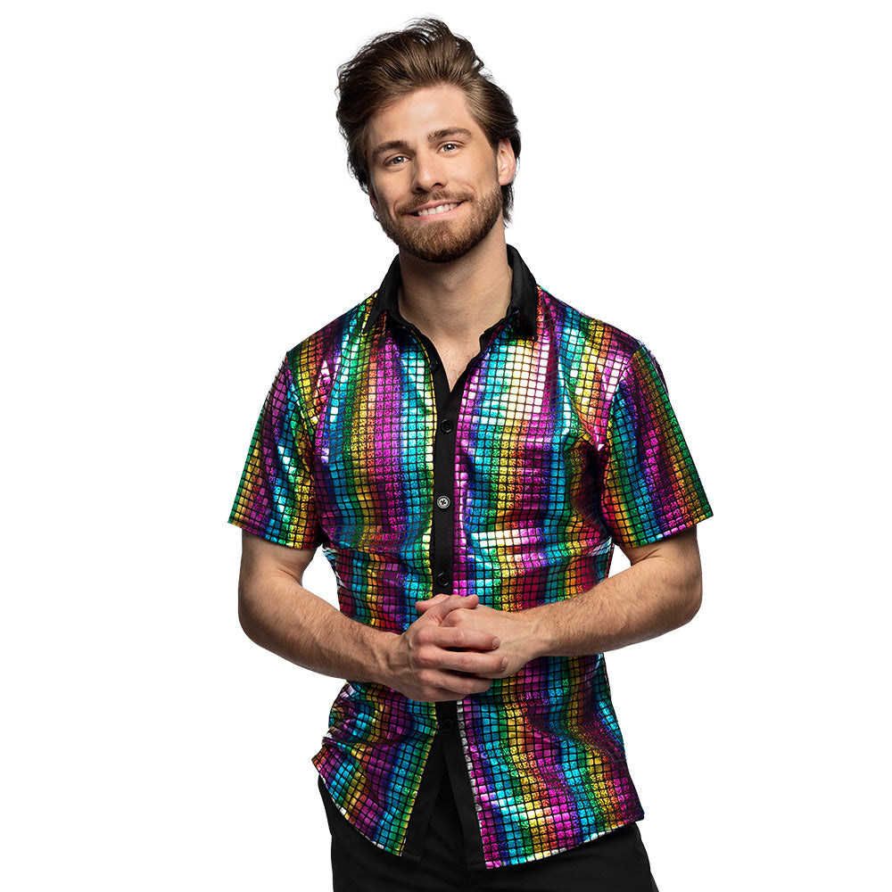 Afbeelding van Shirt Disco Diamond regenboog (M)