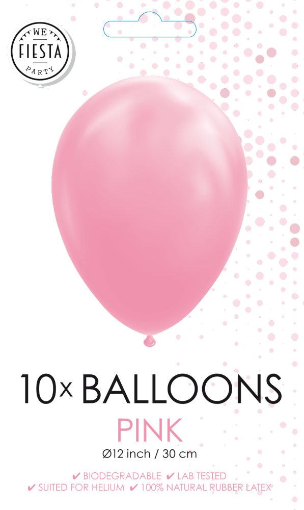 Afbeelding van 10 Ballonnen licht roze met helium