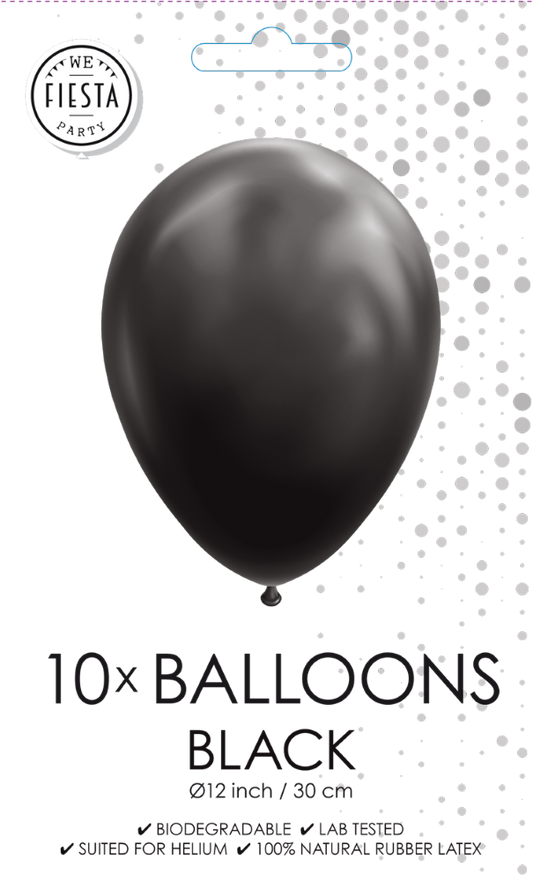 Afbeelding van Ballonnen zwart 10 stuks