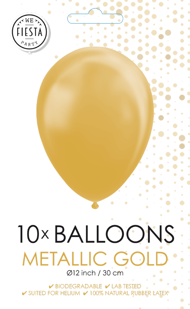 Afbeelding van Ballonnen metallic goud 10 stk.
