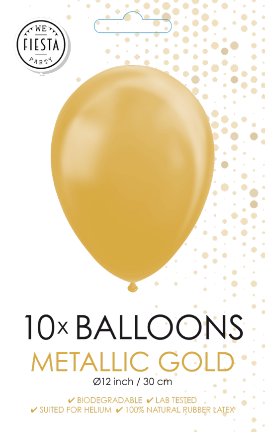 Afbeelding van Ballonnen metallic goud 10 stk.