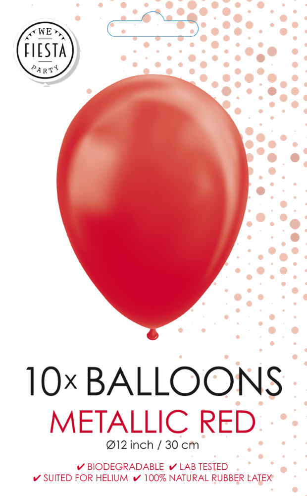 Afbeelding van Ballonnen Metallic Rood 10 st.