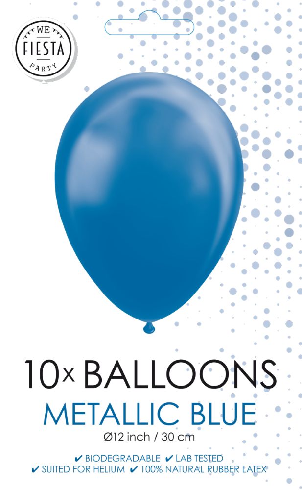 Afbeelding van Ballonnen metallic blauw 10 st.