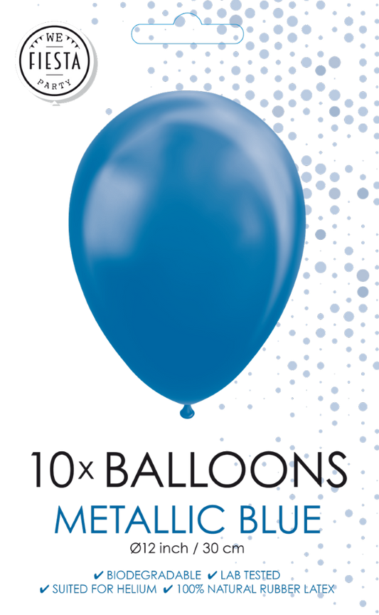 Afbeelding van Ballonnen metallic blauw 10 st.