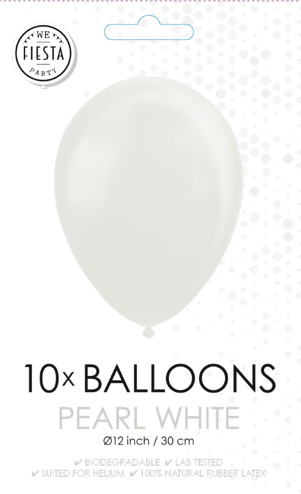 Afbeelding van Ballonnen pearl white 10 stk.