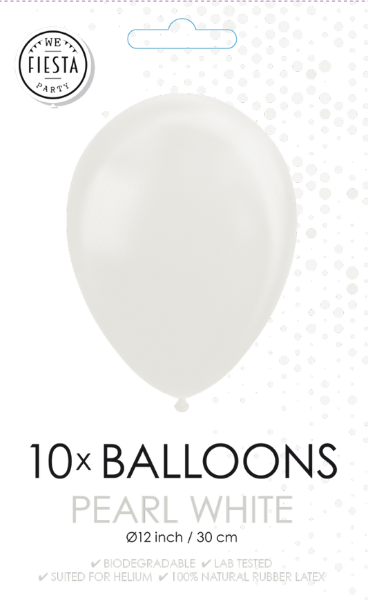 Afbeelding van Ballonnen pearl white 10 stk.