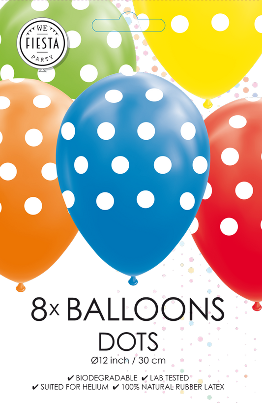 Afbeelding van Ballonnen 8stk. Dots