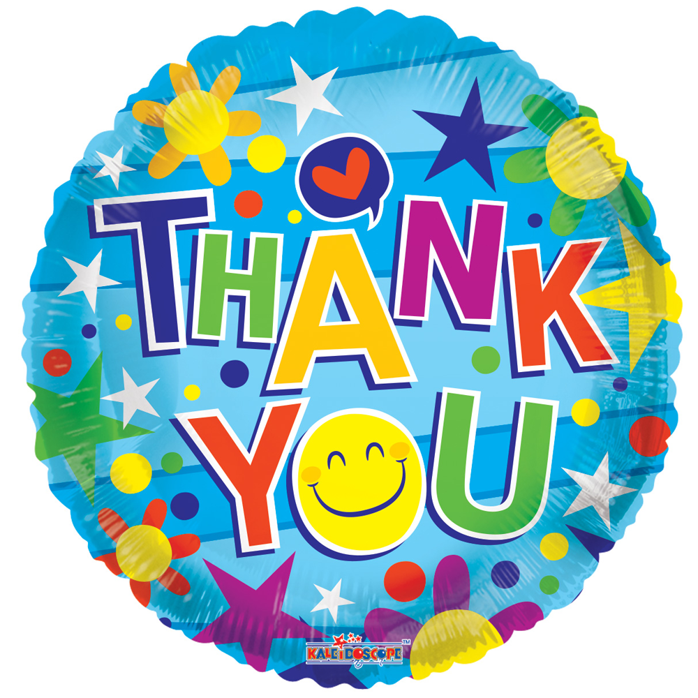 Afbeelding van Folie "thank you smiley" 46cm met helium