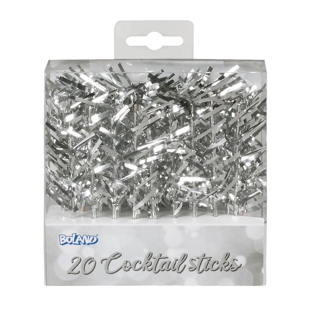 Afbeelding van Set 20 Cocktailprikkers zilver (10 cm)