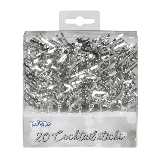 Afbeelding van Set 20 Cocktailprikkers zilver (10 cm)