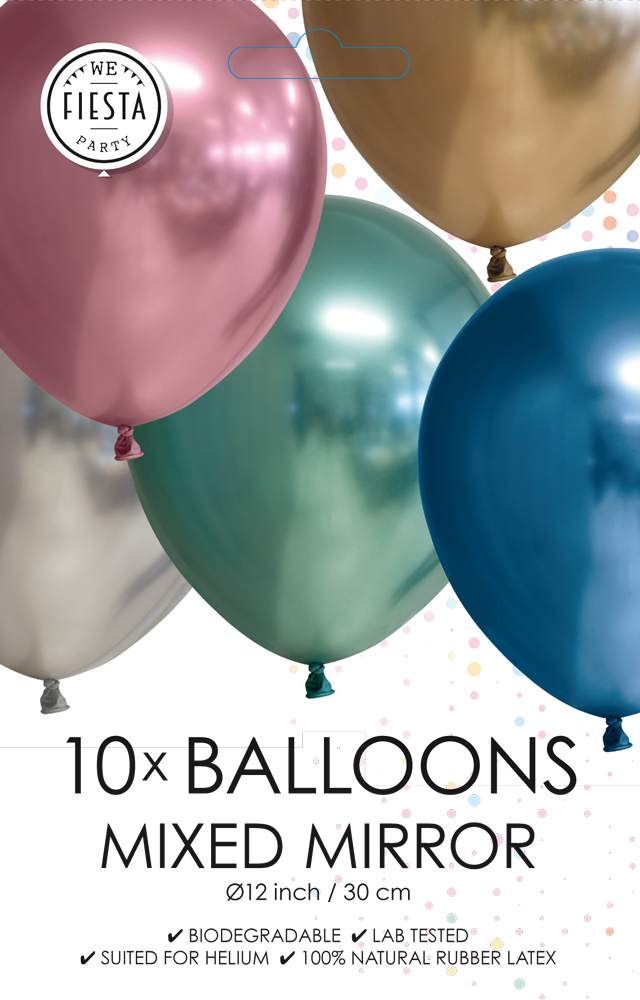 Afbeelding van Chrome ballonnen mix 10st.