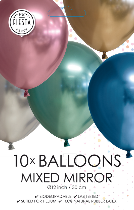 Afbeelding van Chrome ballonnen mix 10st.