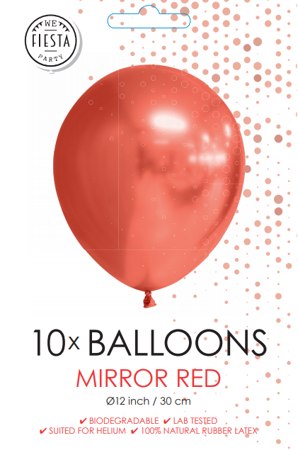 Afbeelding van Chrome ballonnen rood 10 st